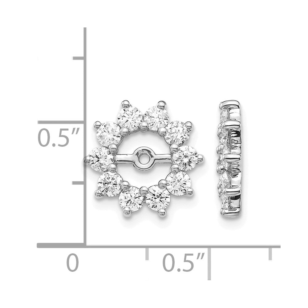14k White Gold 1 carat VS Fancy Diamond Earring Jackets