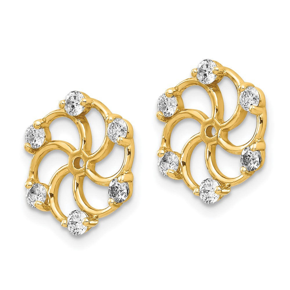 14k 3/8 carat A Diamond Earring Jackets