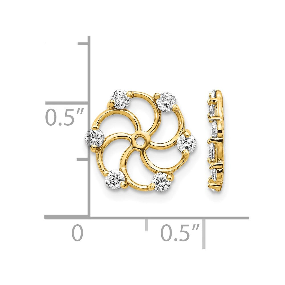 14k 3/8 carat AAA Diamond Earring Jackets