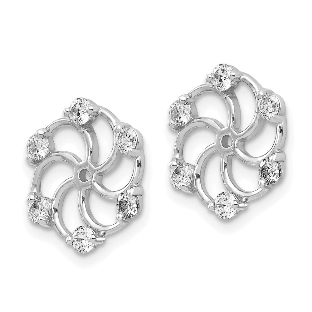 14k White Gold 3/8 carat AAA Diamond Earring Jackets