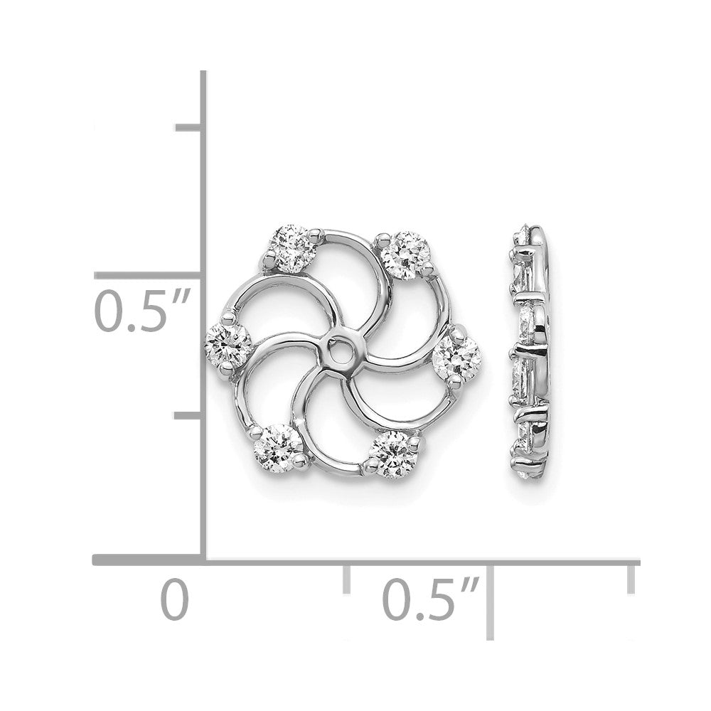 14k White Gold 3/8 carat AA Diamond Earring Jackets