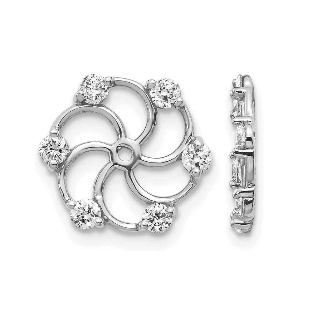 14k White Gold 3/8 carat AAA Diamond Earring Jackets