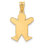 14k The Kids Solid Satin Small Boy Engravable Joy Charm