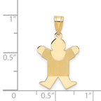 14k The Kids Solid Satin Small Boy Engravable Joy Charm
