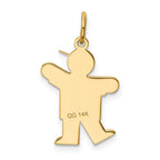 14k The Kids Small Boy with Hat Engravable Kiss Charm