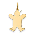 14k The Kids Small Boy with Hat Engravable Joy Charm