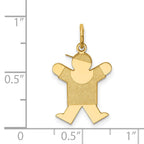 14k The Kids Small Boy with Hat Engravable Joy Charm