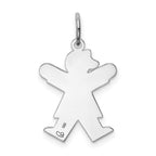 14k White Gold The Kids Small Girl with Bow Engravable Joy Charm