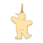 14k The Kids Small It's a Boy Engravable Kiss Charm