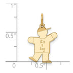 14k The Kids Small It's a Boy Engravable Kiss Charm
