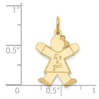 14k The Kids Small It's a Girl Engravable Joy Charm