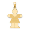 14k The Kids Solid Satin Medium Girl Engravable Hugs Charm