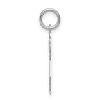 14k White Gold The Kids Small Girl with Ponytails Engravable Love Charm