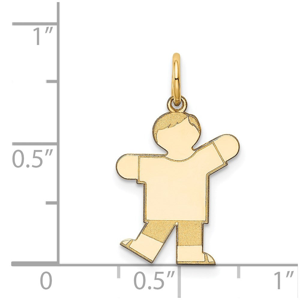 14k The Kids Small Boy with Haircut Engravable Kiss Charm