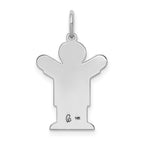 14k White Gold The Kids Small Boy with Haircut Engravable Love Charm