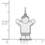 14k White Gold The Kids Small Boy with Haircut Engravable Love Charm