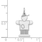 14k White Gold The Kids Small Patches Boy Engravable Hugs Charm