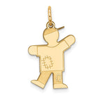 14k The Kids Small Patches Boy Engravable Kiss Charm
