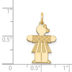 14k The Kids Small Stars and Stripes Girl Engravable Hugs Charm