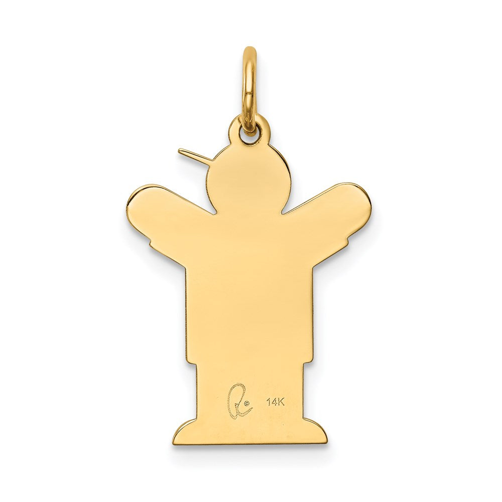 14k The Kids Small Patches Boy Engravable Love Charm