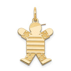 14k The Kids Small Stars and Stripes Boy Engravable Joy Charm