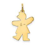 14k The Kids Small Heart Dress Girl Engravable Kiss Charm