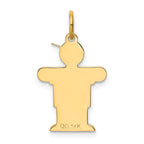 14k The Kids Small Heart Shirt Boy Engravable Hugs Charm