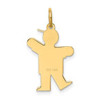 14k The Kids Small Heart Shirt Boy Engravable Kiss Charm