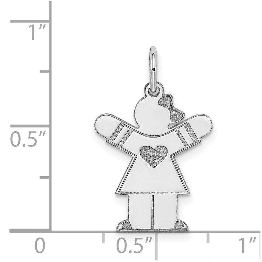14k White Gold The Kids Small Heart Dress Girl Engravable Love Charm