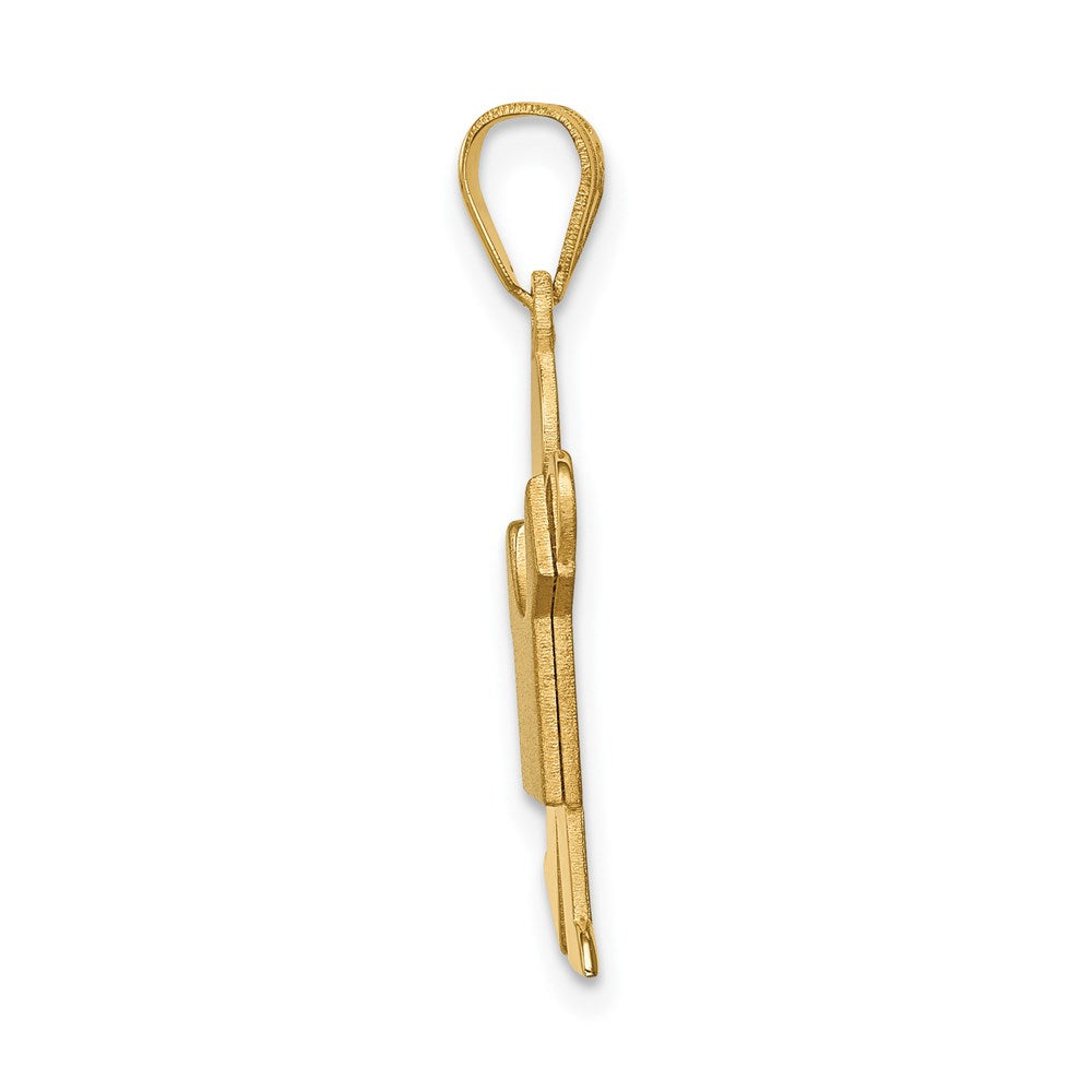 14k The Kids Solid Satin Small Boy Engravable Kiss Charm