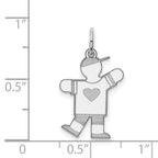 Sterling Silver Rhodium-plated Kid Charm
