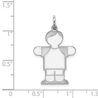 Sterling Silver Rhodium-plated Kid Charm