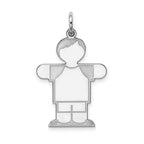 Sterling Silver Rhodium-plated Kid Charm
