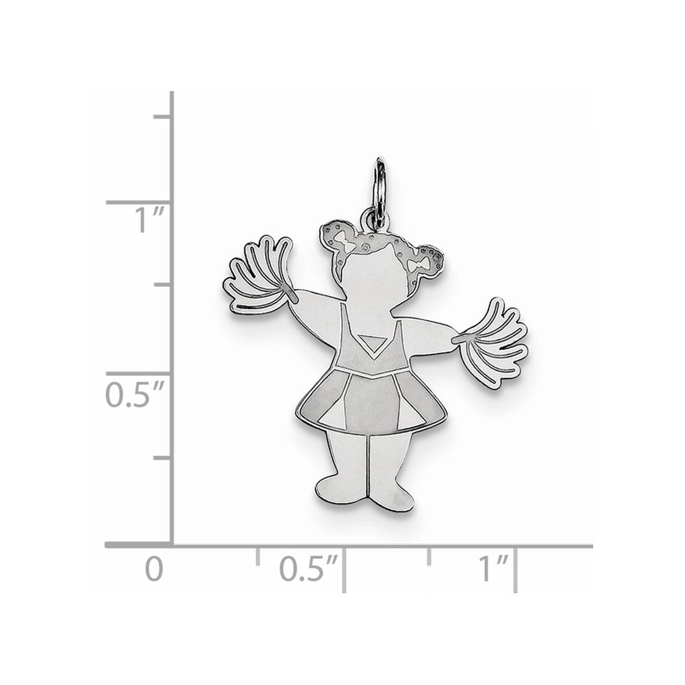 Sterling Silver Rhodium-plated Pom Pom Cuddle Charm