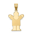 14k The Kids Solid Satin Small Boy Engravable Love Charm