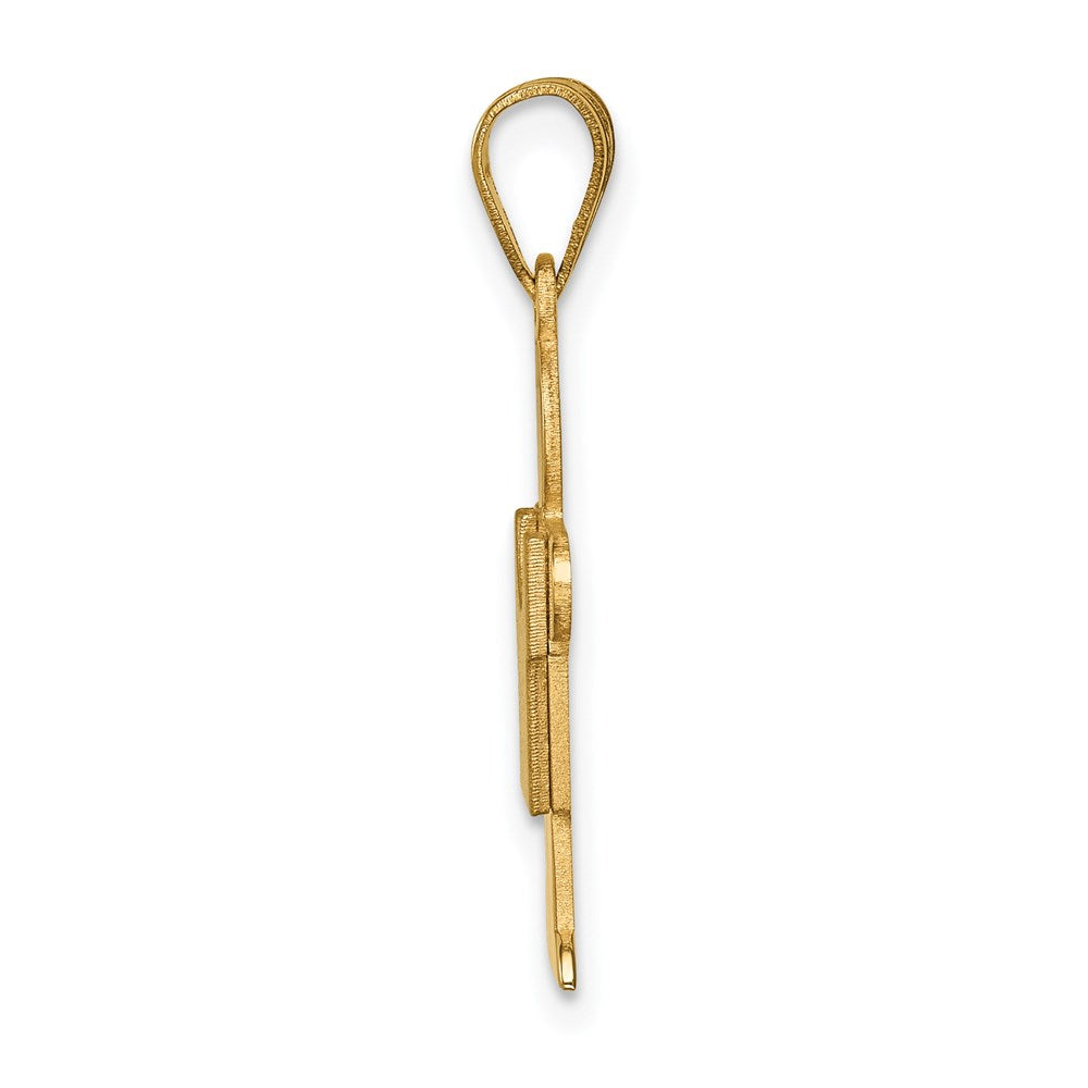14k The Kids Solid Satin Small Boy Engravable Hugs Charm