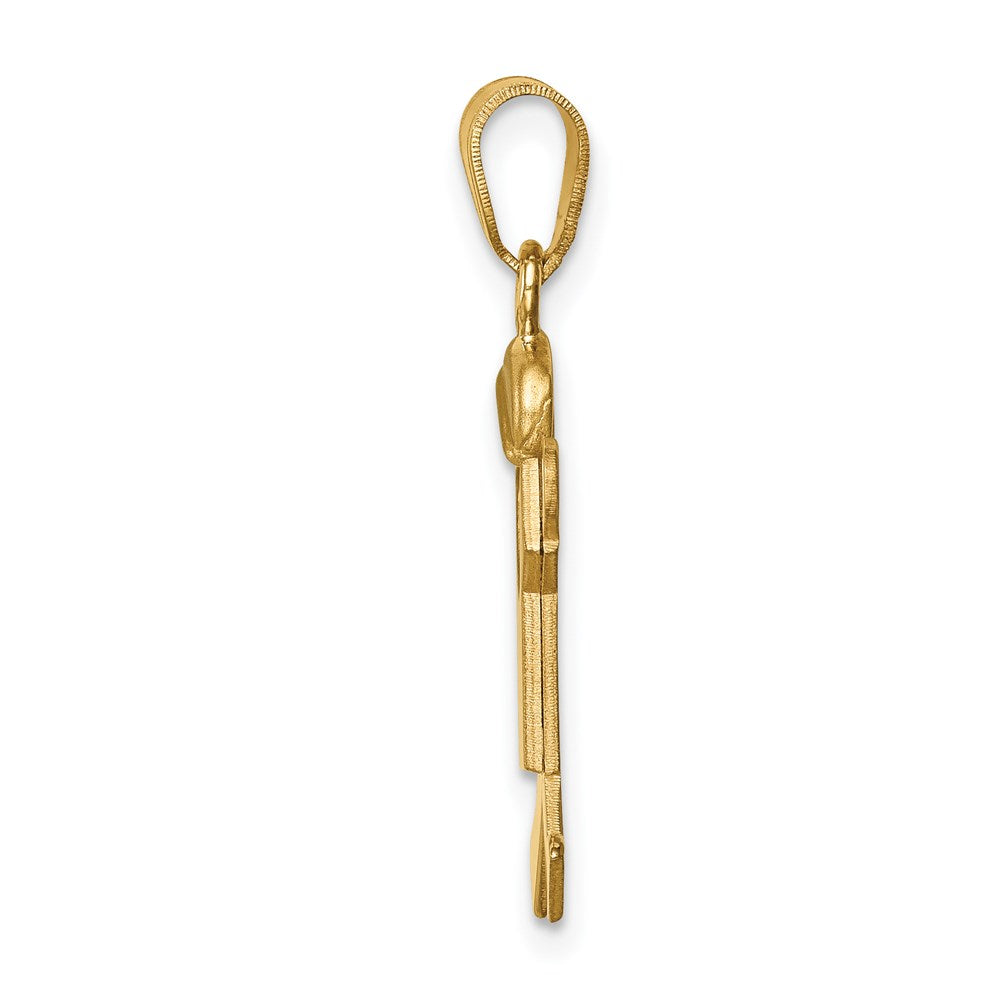 14k Two-tone The Kids Small Boy with Hat on Left Engravable Kiss Charm
