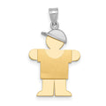 14k Two-tone The Kids Small Boy with Hat on Right Engravable Hugs Charm