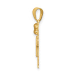 14k Two-tone The Kids Small Girl with Bow on Left Engravable Hugs Charm