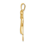 14k The Kids Puffed Girl with Bow on Left Engravable Joy Charm