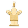 14k The Kids Solid Satin Medium Boy Engravable Love Charm
