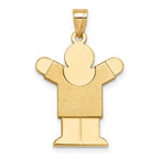 14k The Kids Solid Satin Medium Boy Engravable Love Charm