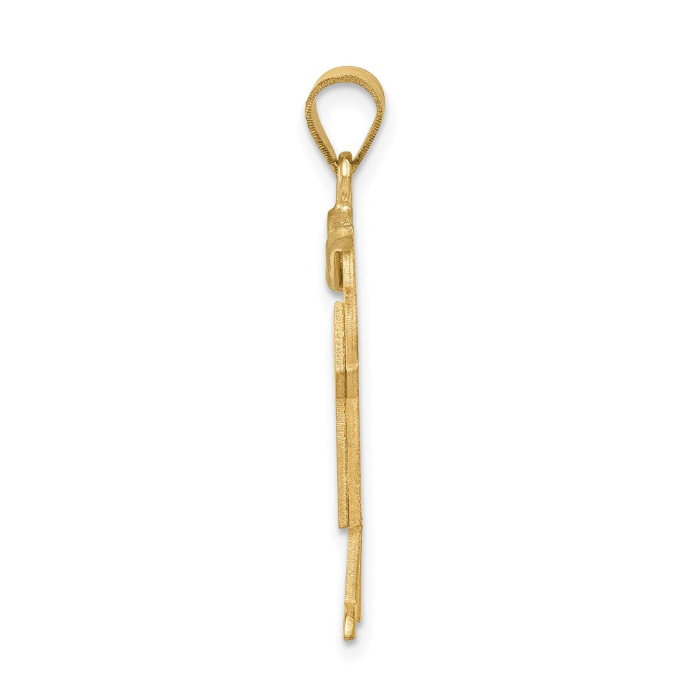14k Two-tone The Kids Medium Boy with Hat on Left Engravable Kiss Charm
