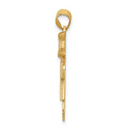 14k Two-tone The Kids Medium Girl with Bow on Right Engravable Kiss Charm