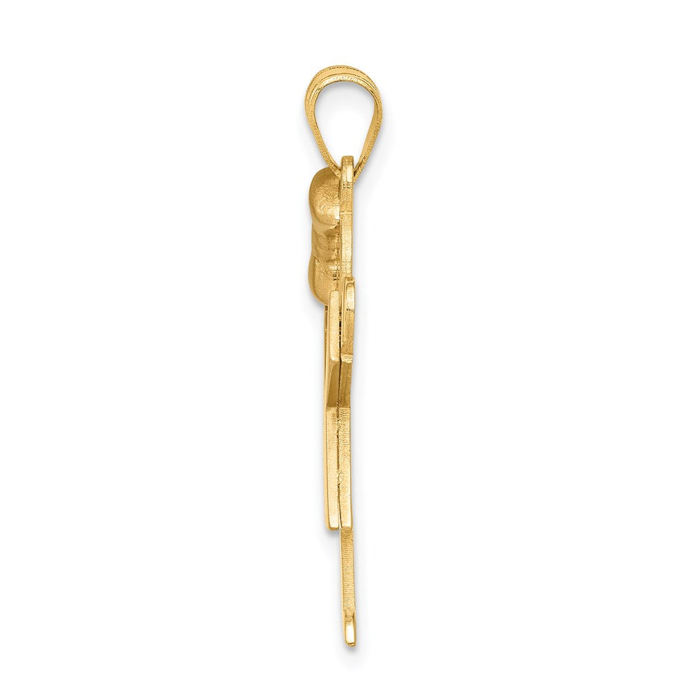 14k Two-tone The Kids Medium Girl with Bow on Left Engravable Love Charm