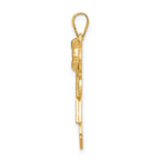 14k Two-tone The Kids Medium Girl with Bow on Right Engravable Kiss Charm