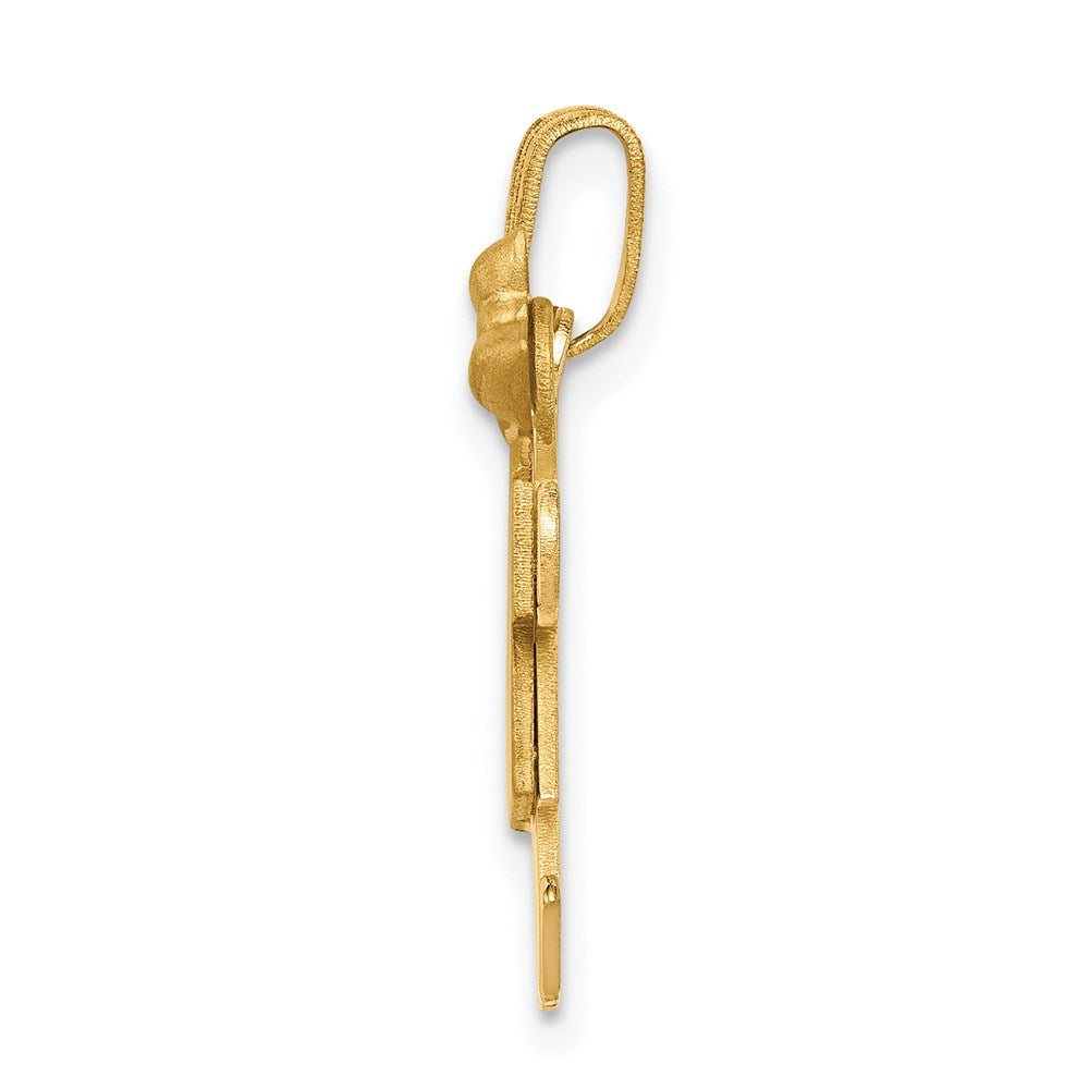 14k The Kids Solid Engravable Small Boy on Right and Girl on Left Kiss Charm