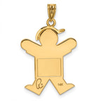 14k The Kids Solid Engravable Medium Boy with Hat on Right Joy Charm