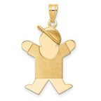 14k The Kids Solid Engravable Medium Boy with Hat on Right Joy Charm