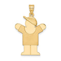 14k The Kids Solid Engravable Medium Boy with Hat on Right Love Charm